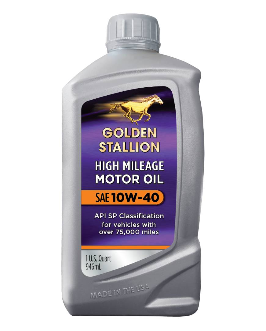 Golden Stallion High Mileage SAE 10W-40 Synthetic Blend Motor Oil